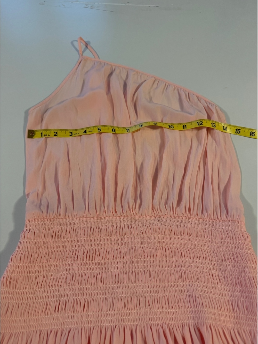 Ramy Brook Pink One Shoulder Smocked Waist Mini Dress Size Small - Picture 10 of 10